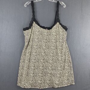 Steve Animal Print Lace Trim Chemise Women’s Sz XL Y2K 90s